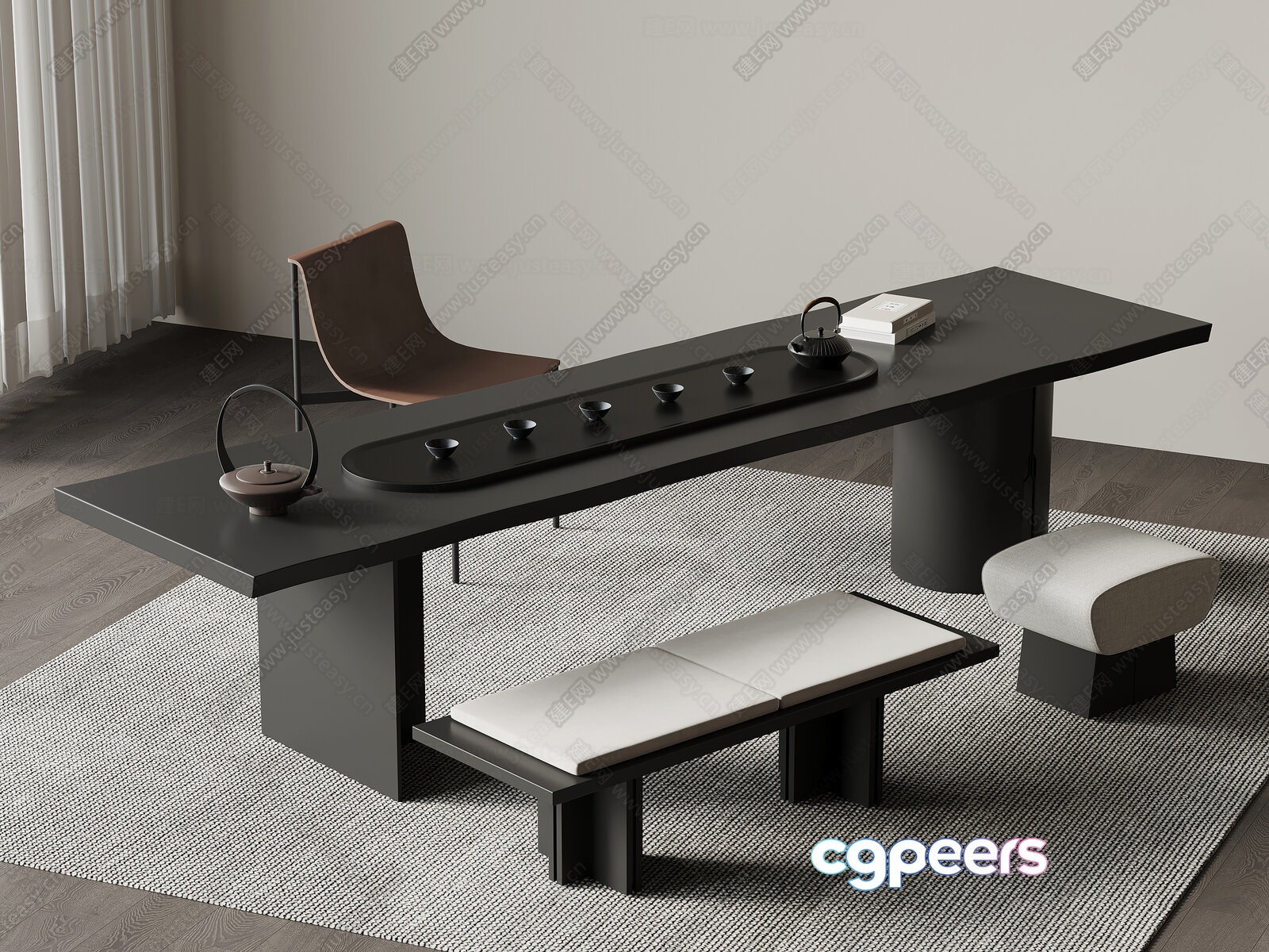 Modern Minimalist Dining Room 3D Model - 12176 - VRAY Render