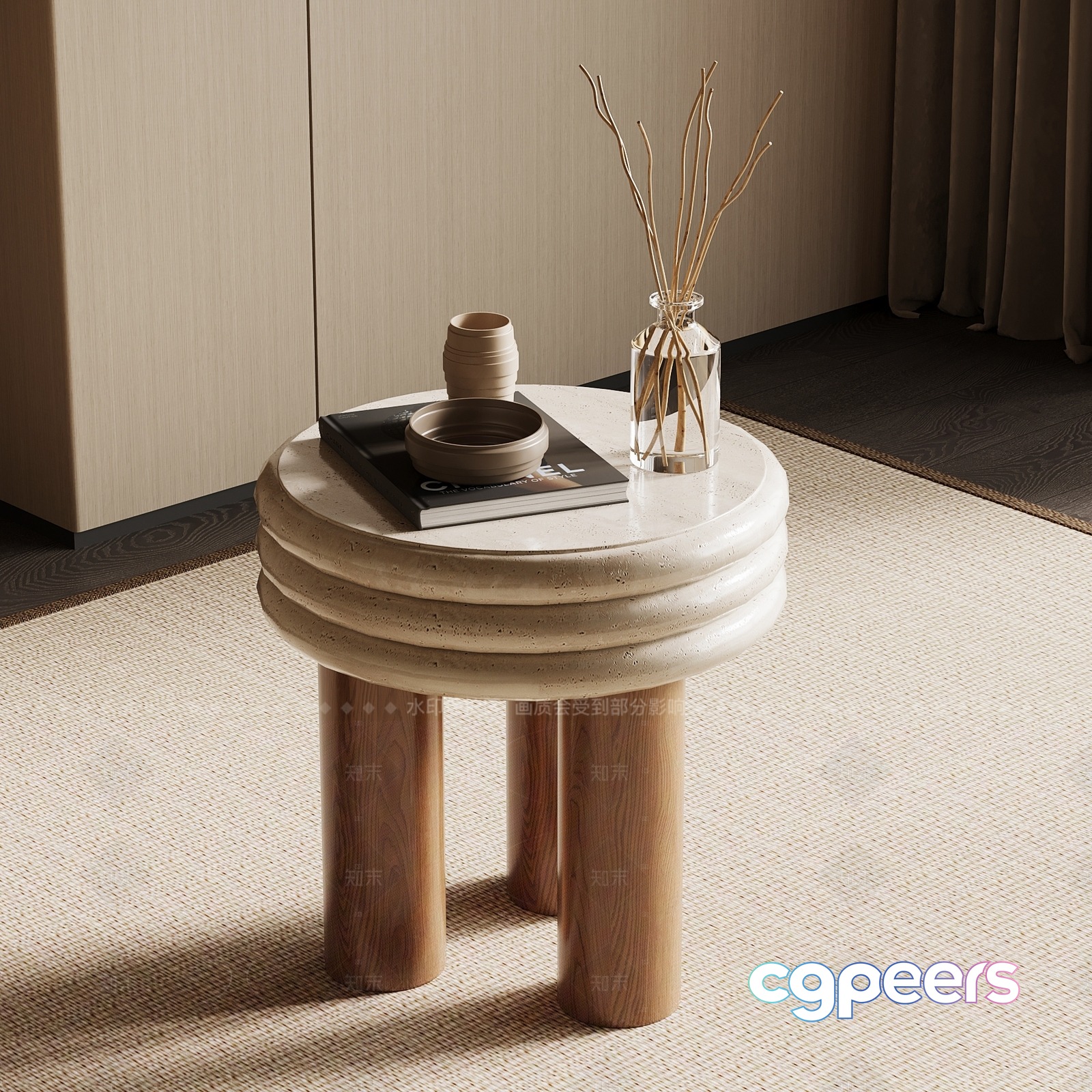 Modern Minimalist Table 3D Model - 8750 - VRAY Render