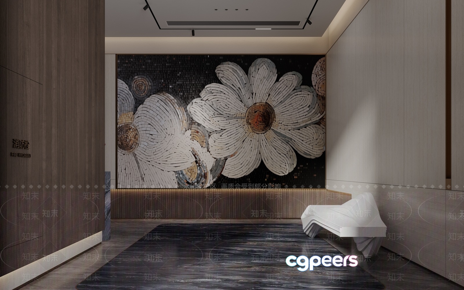 Modern Gray And White Decor 3D Model - 10582 - VRAY Render Modern Gray And White Decor 3D Model - 10582 - VRAY Render