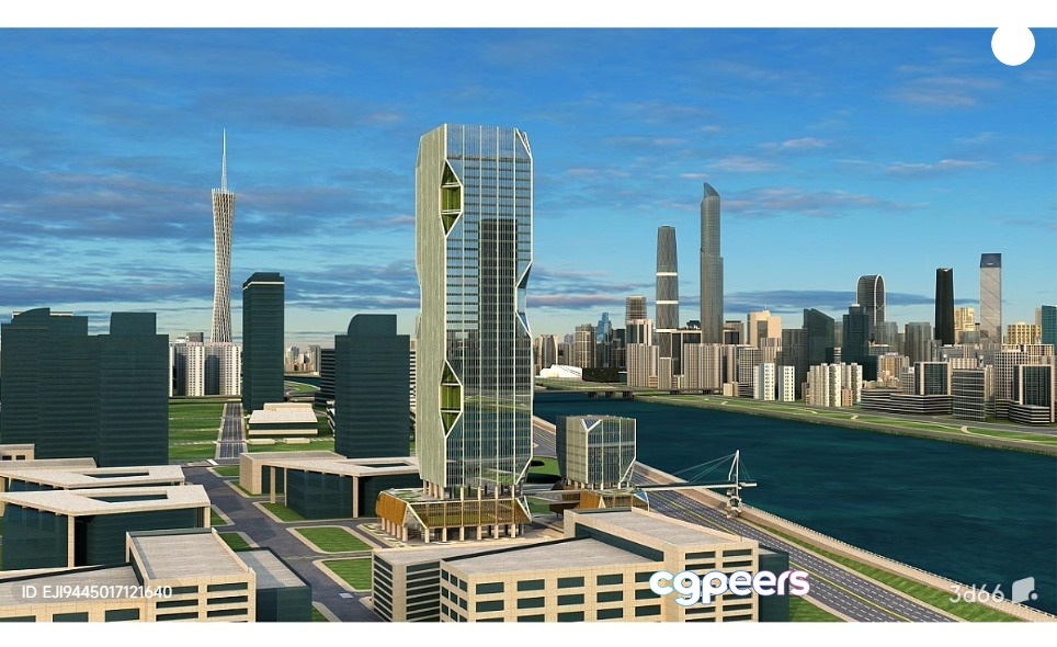 Modern Cityscape 3D Model - 8250 - VRAY Render Modern Cityscape 3D Model - 8250 - VRAY Render