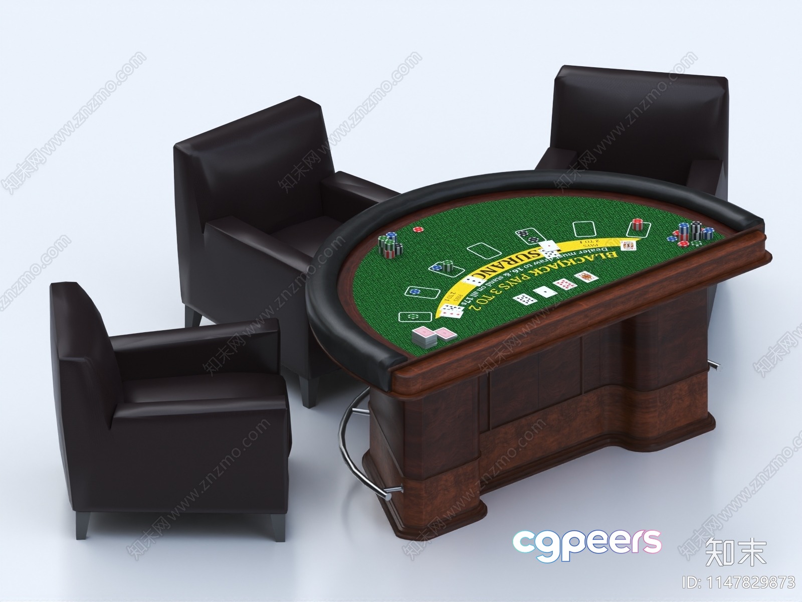 A Table And Chairs 3D Model - 15732 - VRAY Render