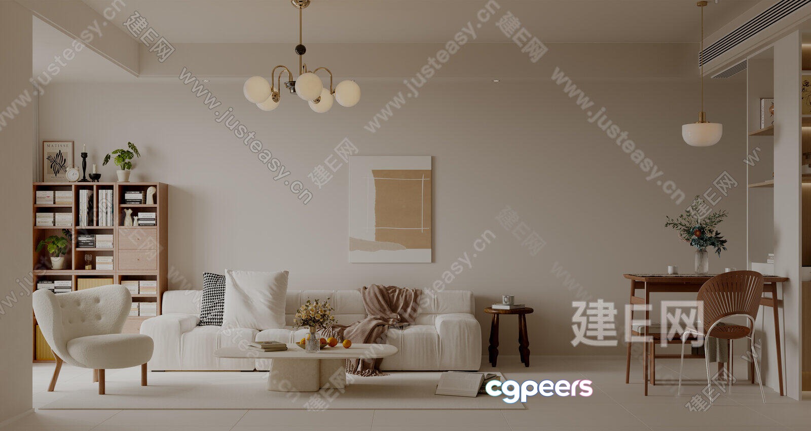 Modern Living Room 3D Model - 18125 - VRAY Render