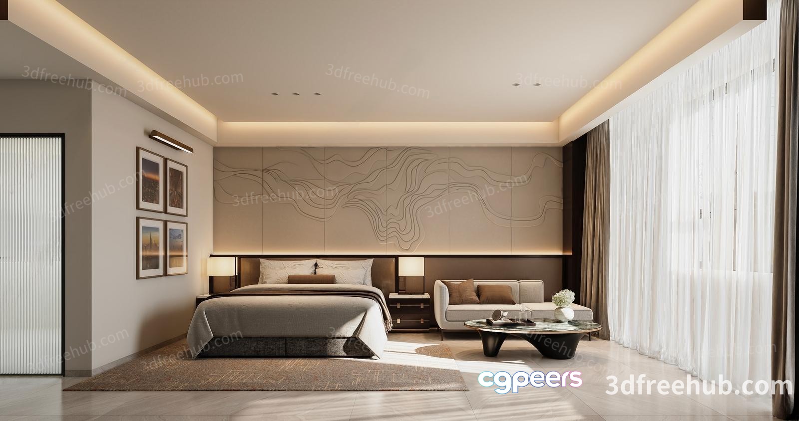 Cozy Modern Bedroom 3D Model - 20944 - VRAY Render Cozy Modern Bedroom 3D Model - 20944 - VRAY Render