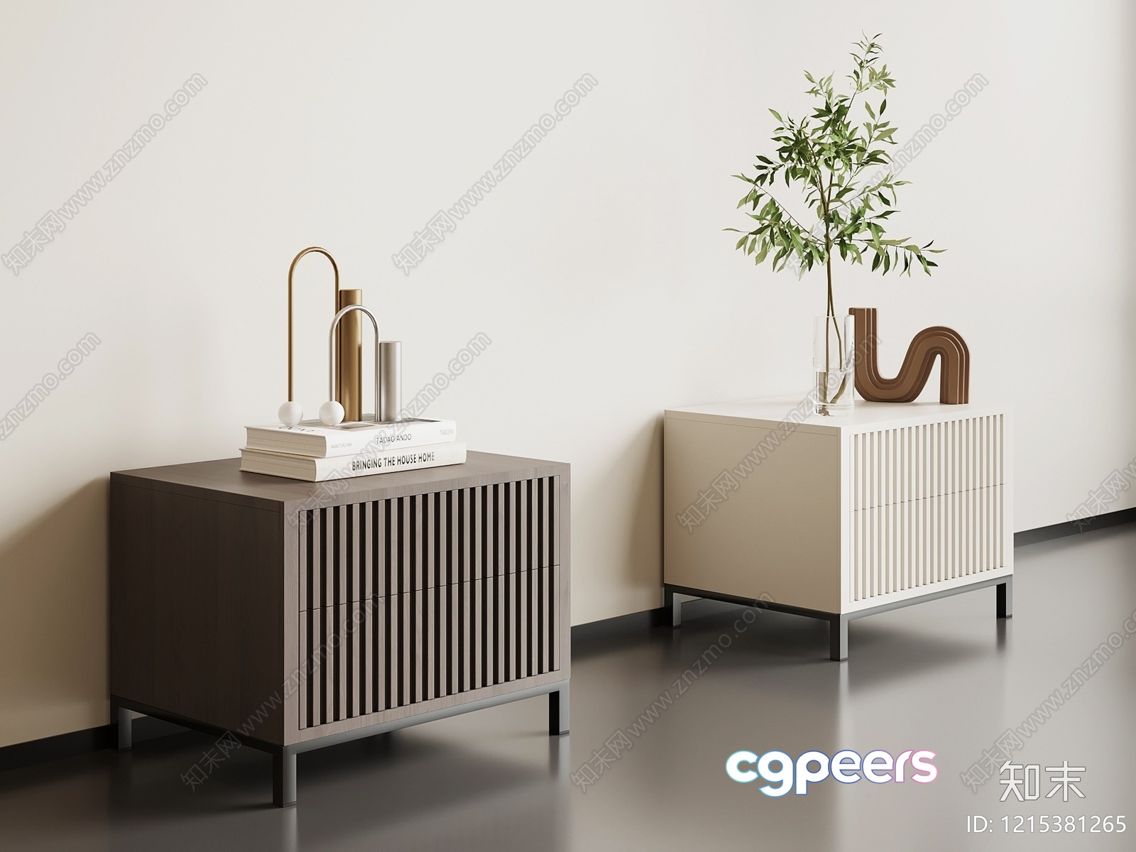 Modern Nightstands 3D Model - 23467 - VRAY Render Modern Nightstands 3D Model - 23467 - VRAY Render