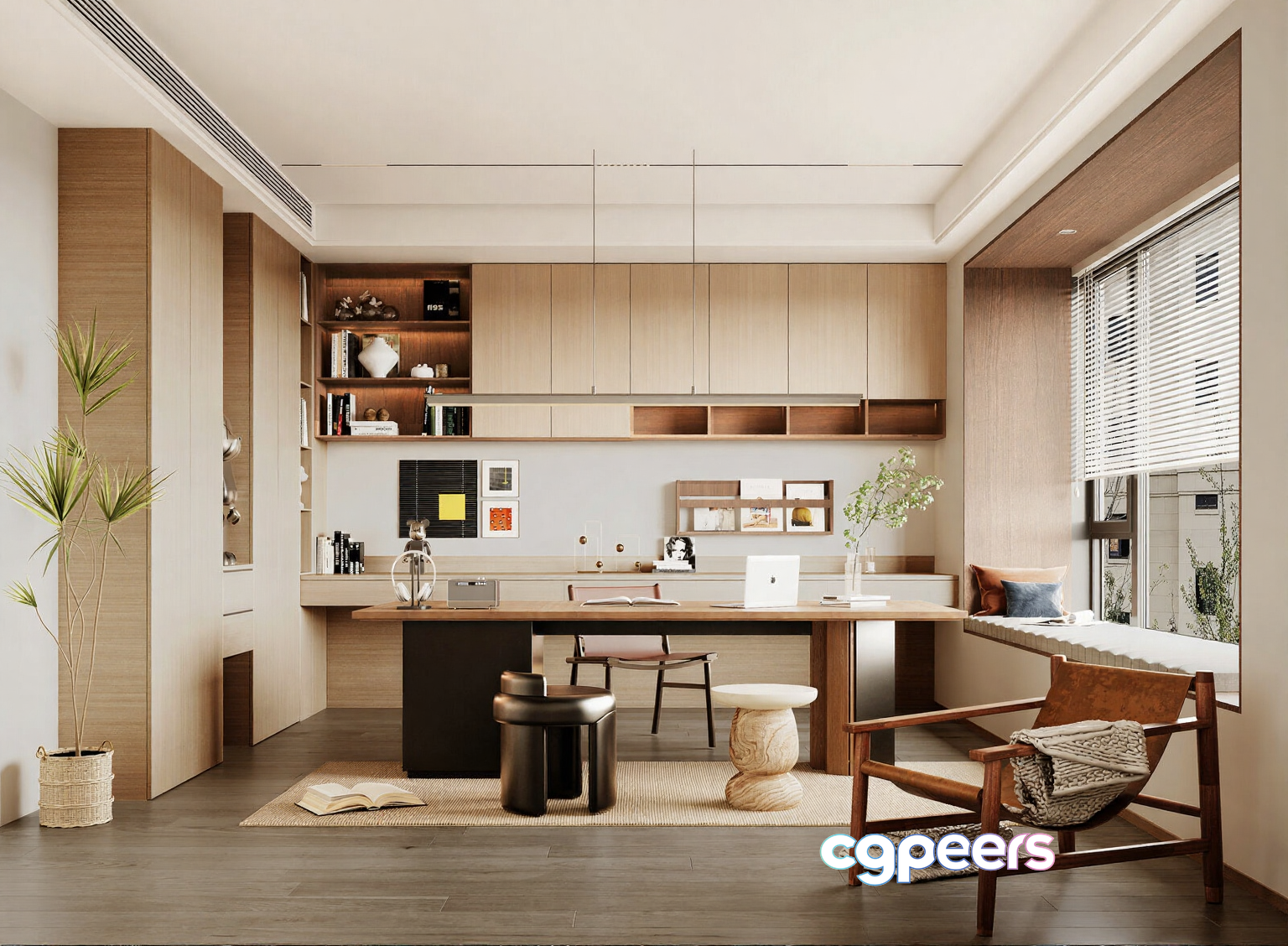 A Modern Home Office 3D Model - 13815 - CORONA Render A Modern Home Office 3D Model - 13815 - CORONA Render