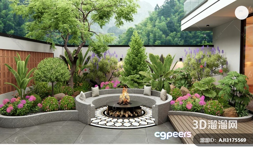 Modern Outdoor Patio 3D Model - 15288 - VRAY Render