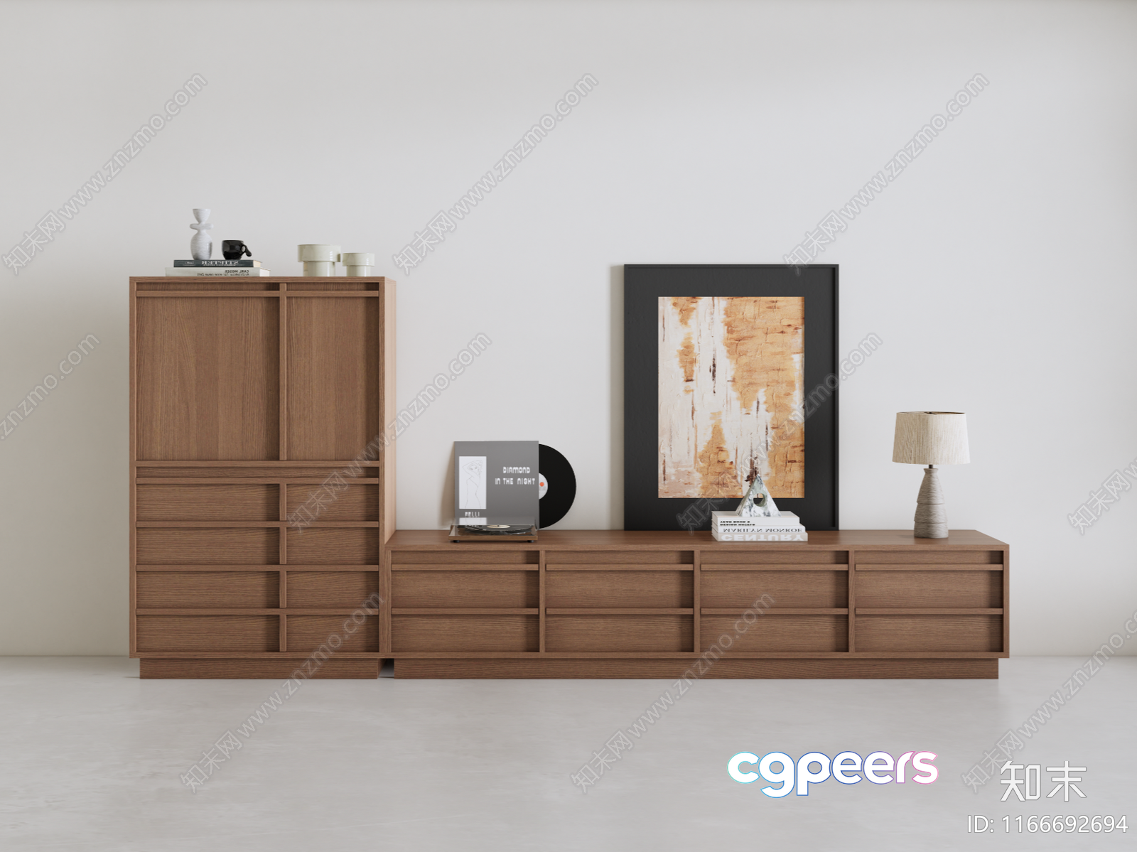 Modern Wooden Furniture 3D Model - 733 - VRAY Render