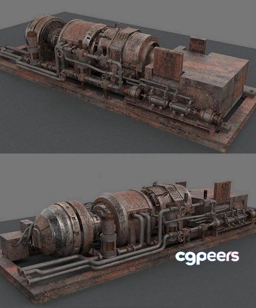 3D Game Assets - Rusted Old Machinery - 3D Model 3D Game Assets - Rusted Old Machinery - 3D Model