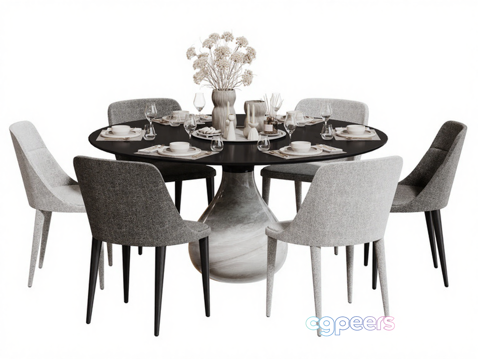 Modern Dining Table 3D Model - 11313 - CORONA Render