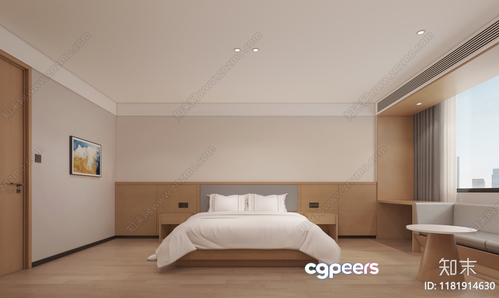 Cozy Modern Bedroom 3D Model - 15748 - VRAY Render