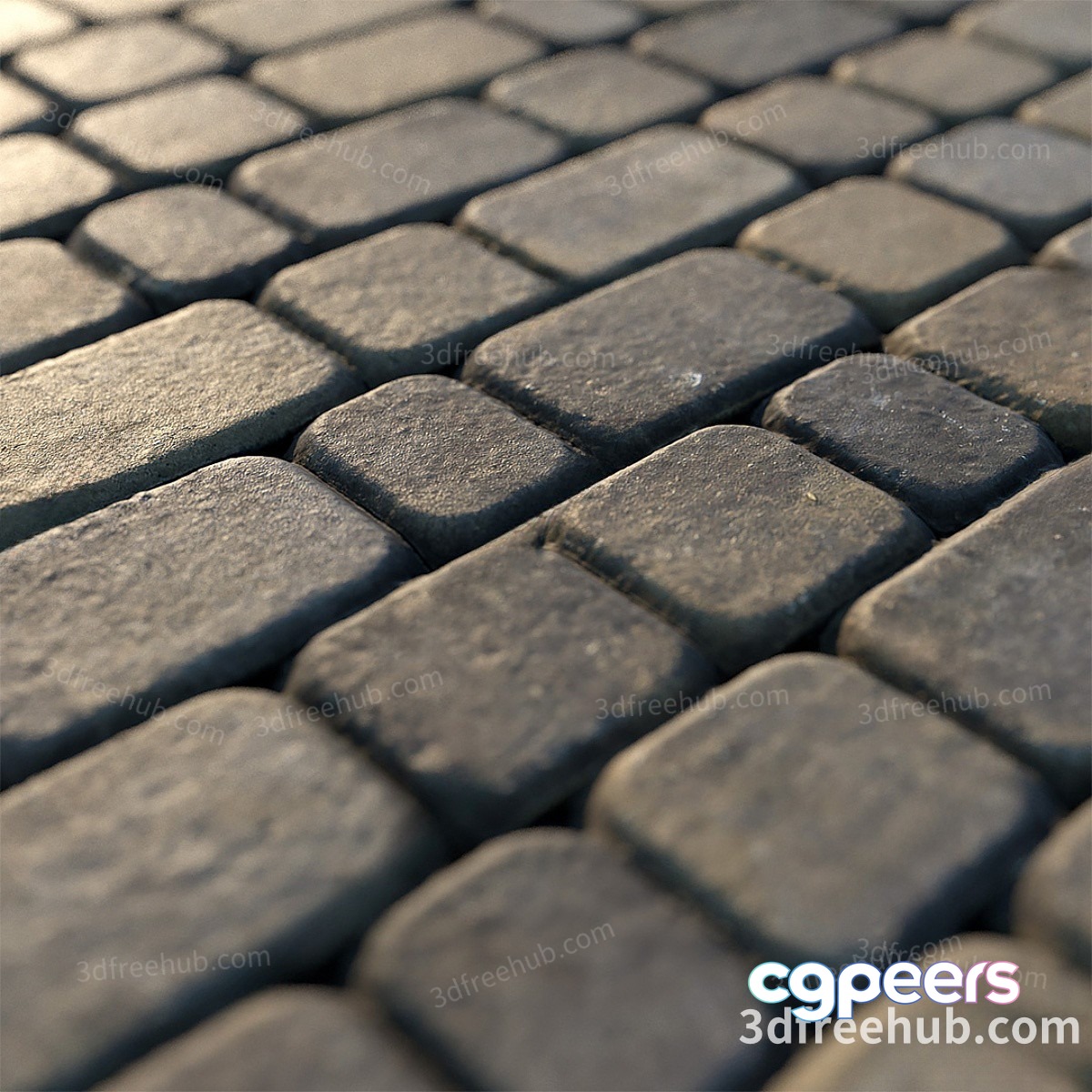 A Close-Up Of Gray Cobblestone Pavement 3D Model - 18646 - VRAY Render A Close-Up Of Gray Cobblestone Pavement 3D Model - 18646 - VRAY Render