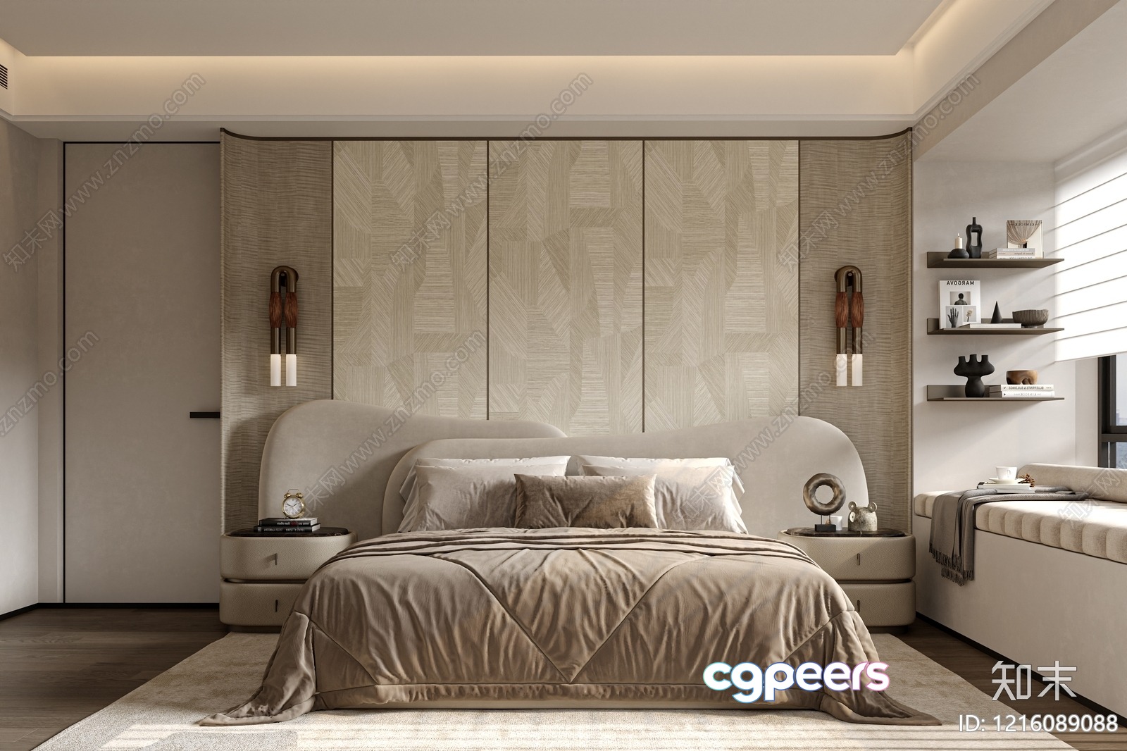 Cozy Modern Bedroom 3D Model - 10731 - VRAY Render Cozy Modern Bedroom 3D Model - 10731 - VRAY Render
