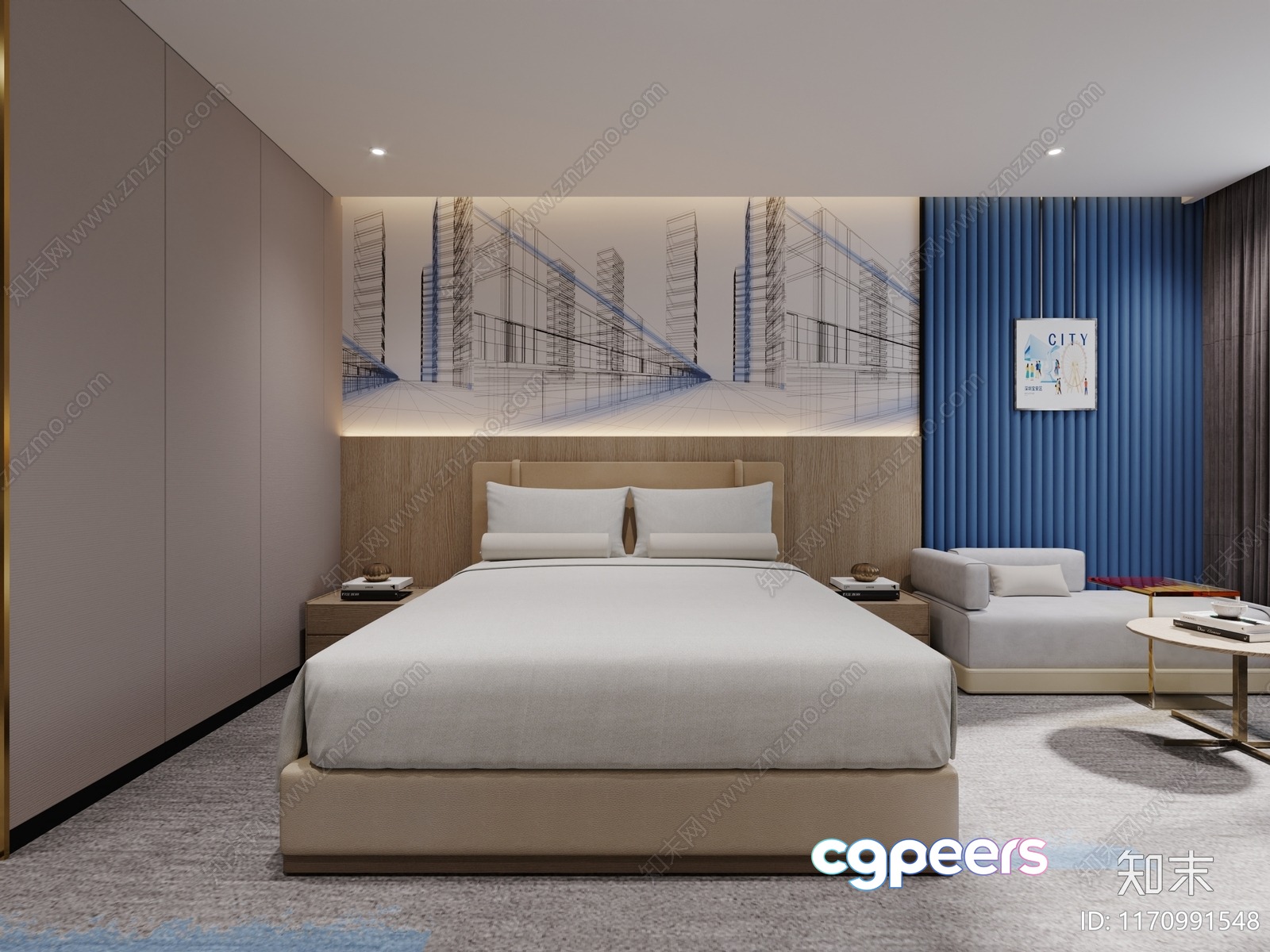 Cozy Modern Bedroom 3D Model - 21651 - CORONA Render
