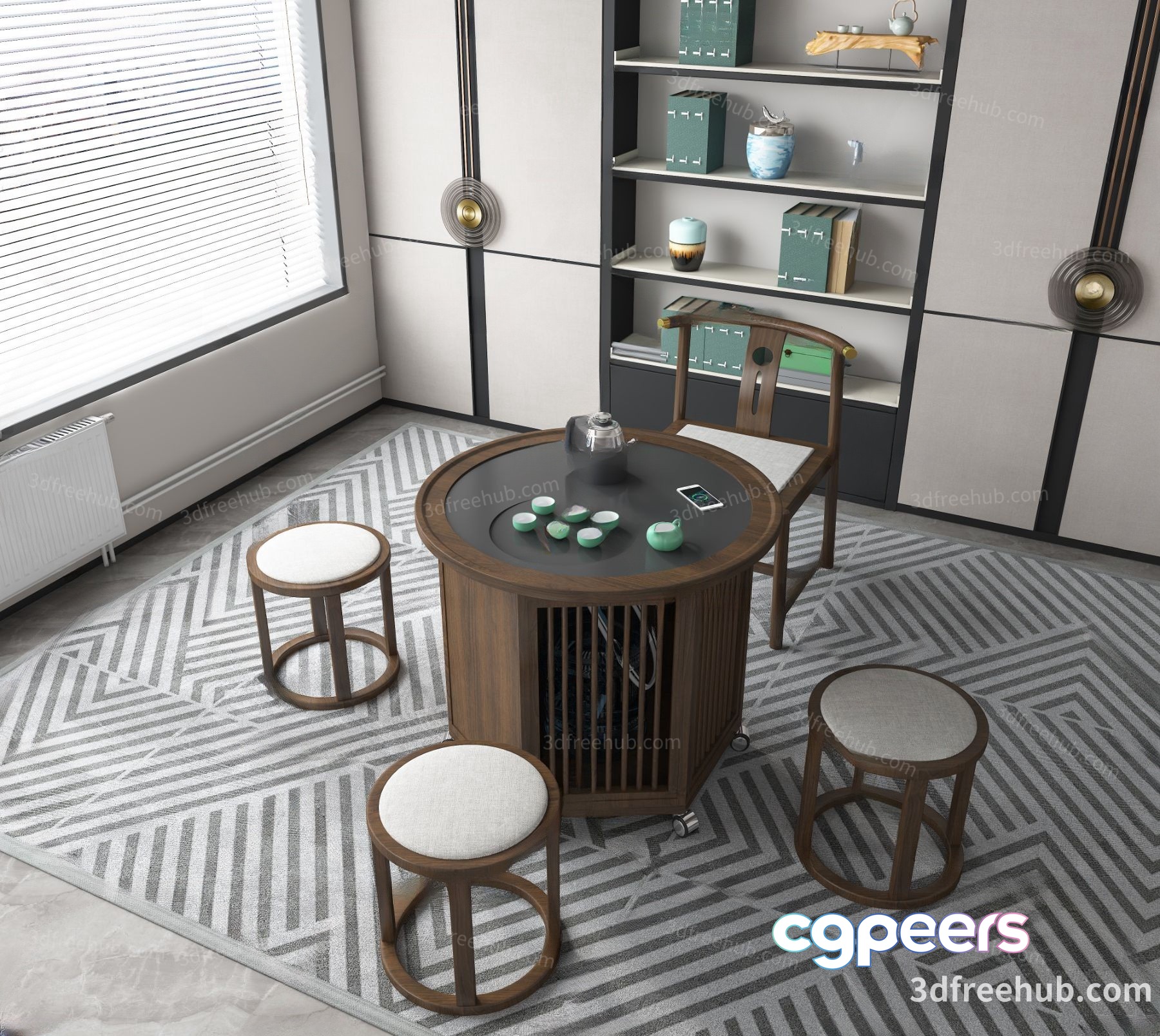 Modern Living Room 3D Model - 21804 - VRAY Render