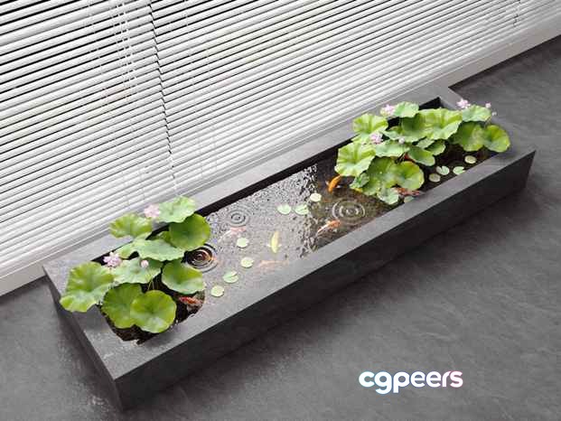 A Long Rectangular Planter Box 3D Model - 5661 - VRAY Render