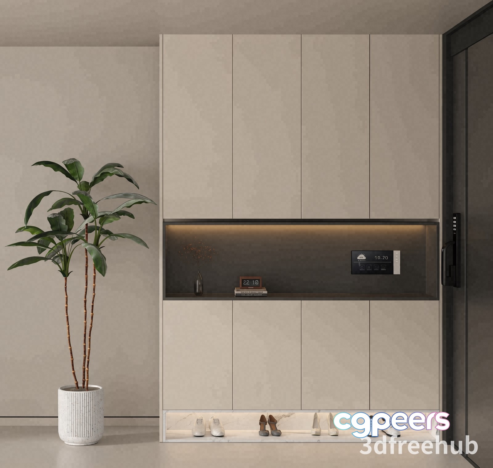 Modern Shoe Storage 3D Model - 21861 - VRAY Render