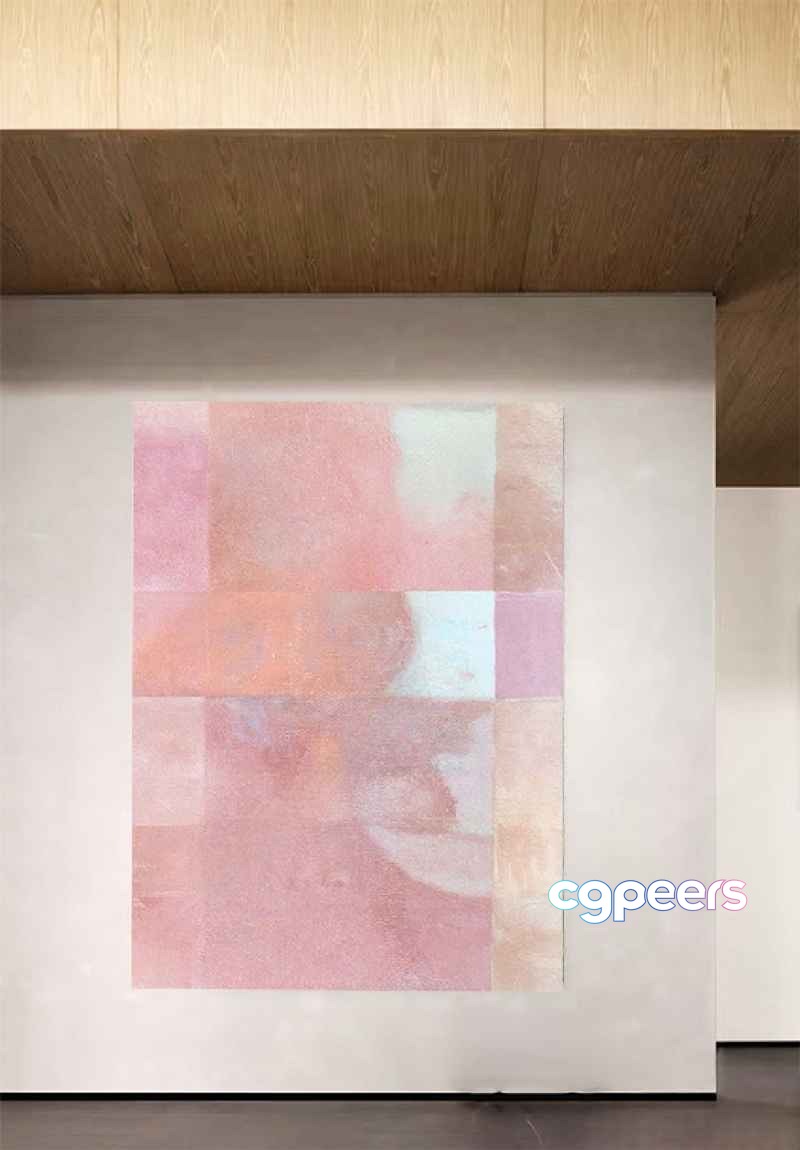 A Pink And White Abstract Art Piece 3D Model - 21710 - VRAY Render