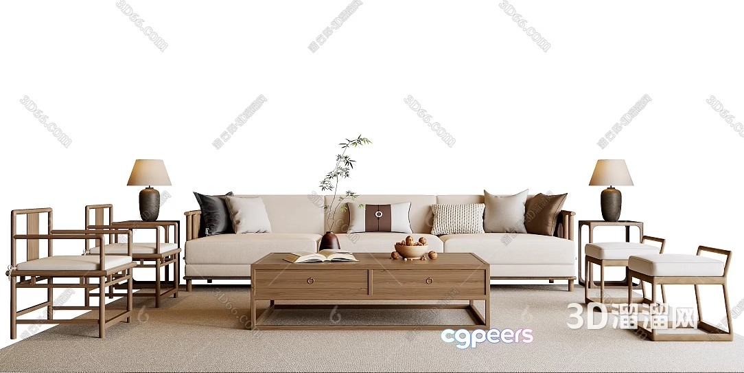 Modern Living Room 3D Model - 10199 - VRAY Render Modern Living Room 3D Model - 10199 - VRAY Render