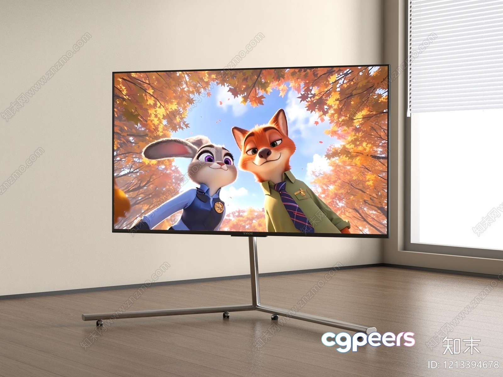 A Tv On A Stand 3D Model - 12900 - VRAY Render