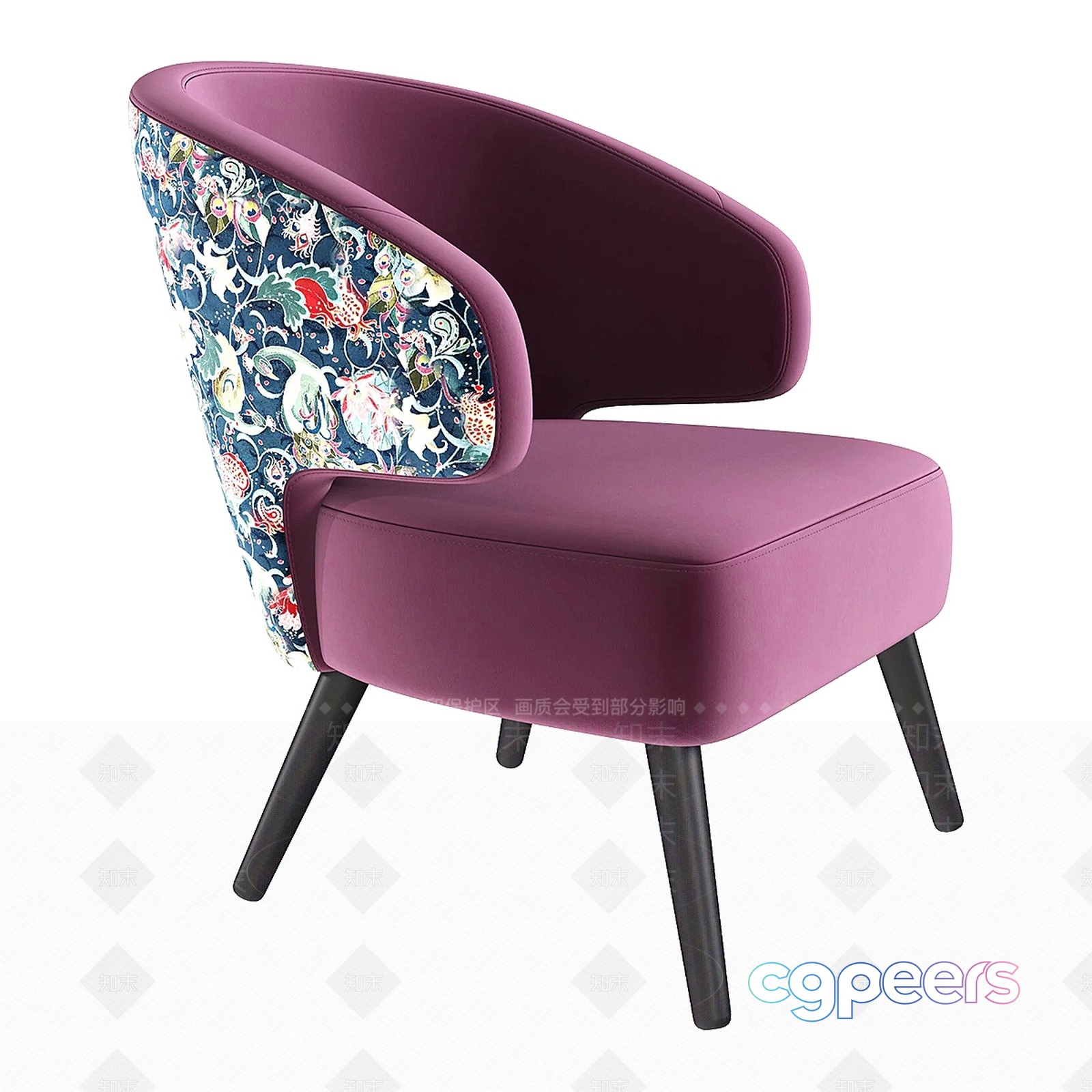 Modern Purple Chair 3D Model - 5157 - VRAY Render