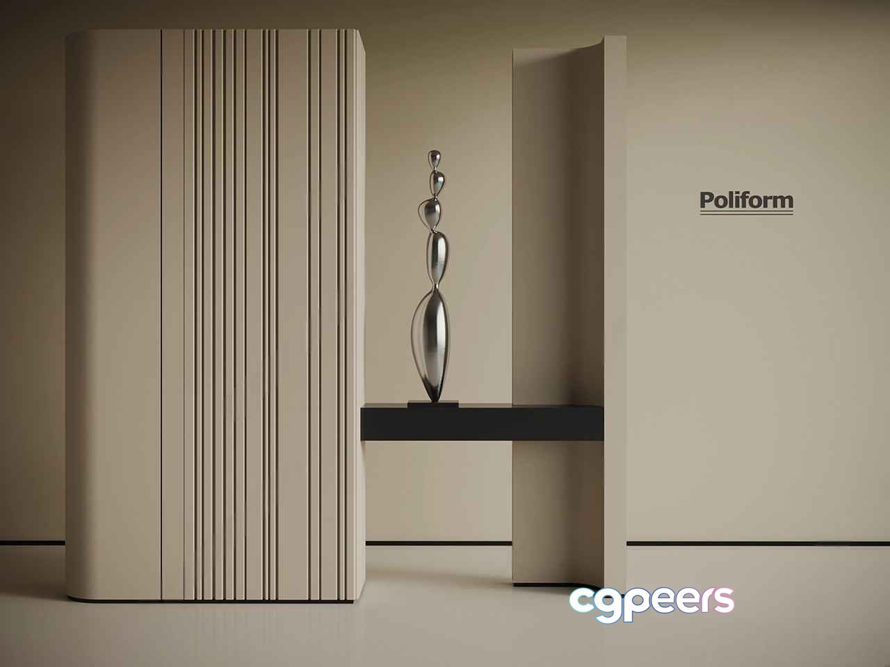 Modern Art Display 3D Model - 15408 - VRAY Render