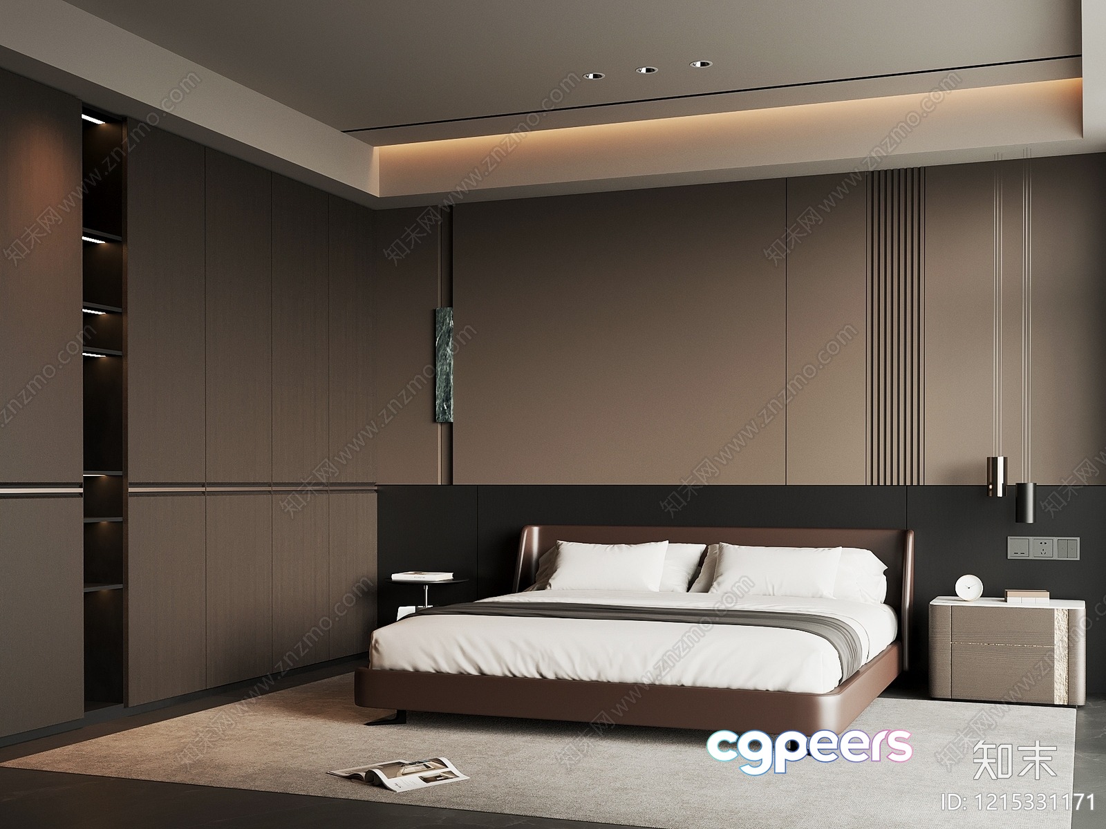 Modern Bedroom Design 3D Model - 7920 - VRAY Render