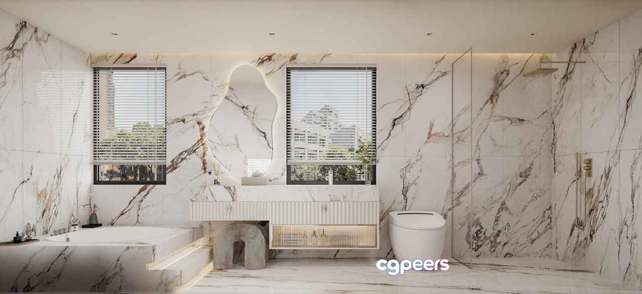 Modern Bathroom Design 3D Model - 11659 - CORONA Render