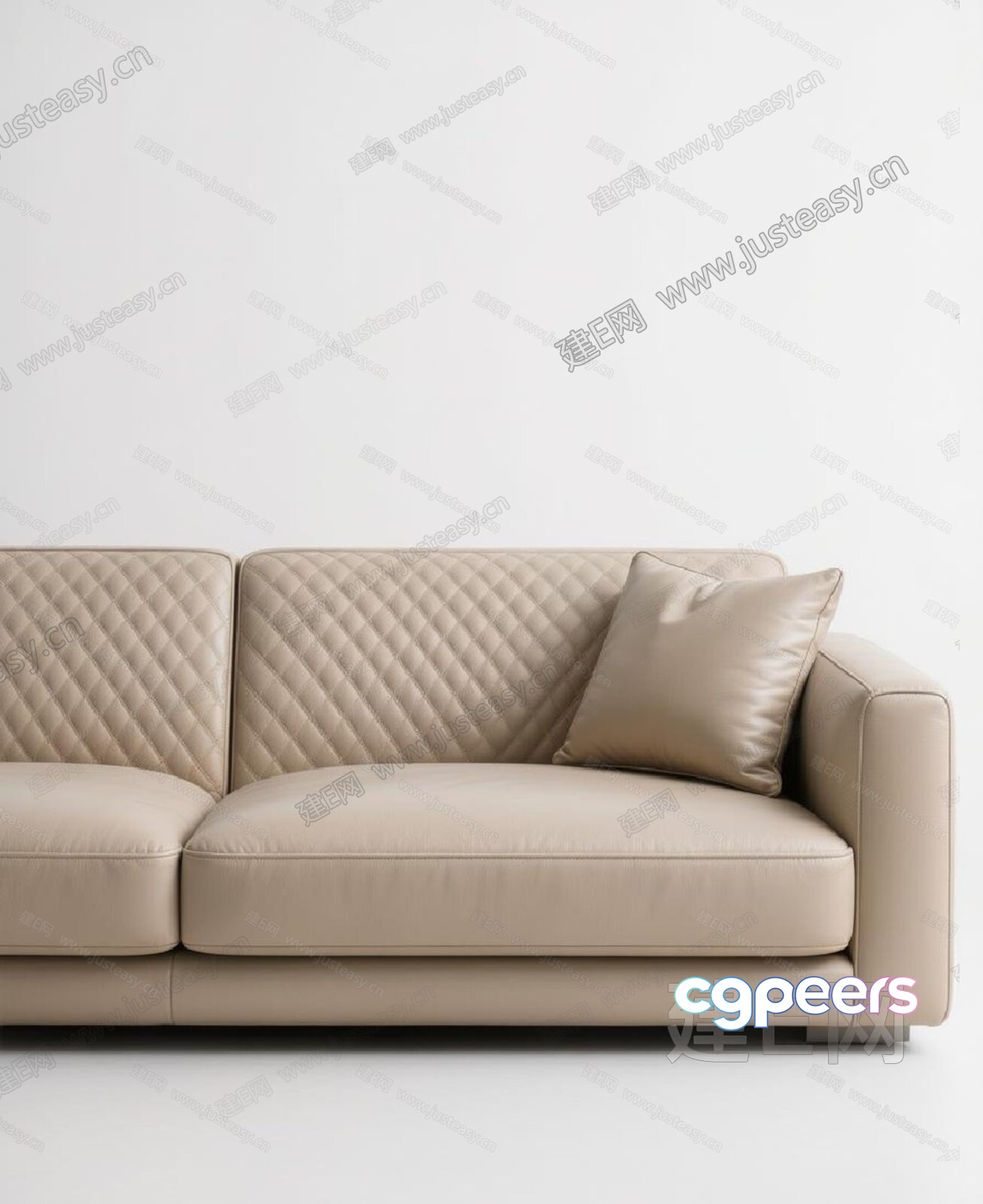 Modern Beige Couch 3D Model - 889 - VRAY Render