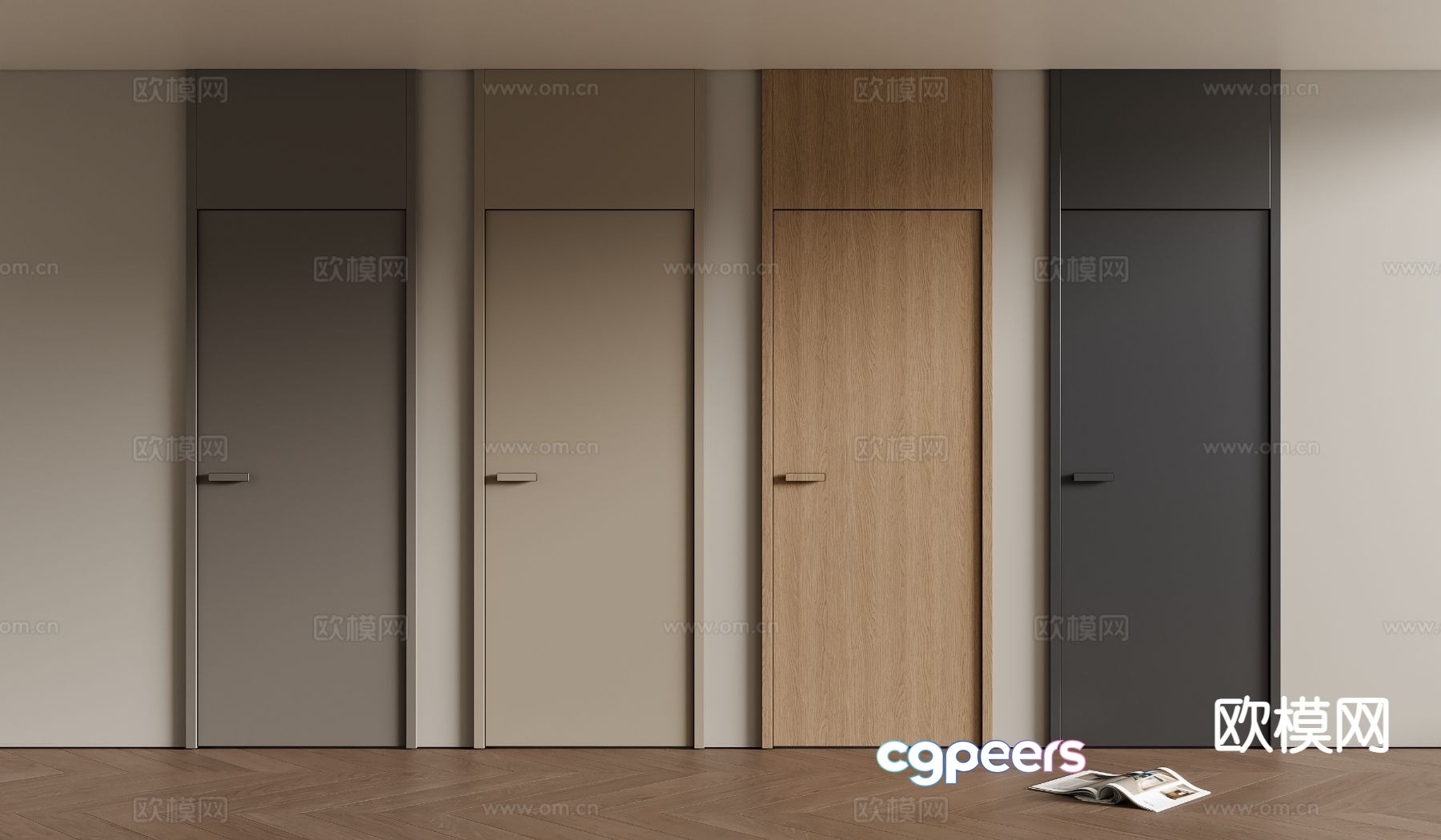 Modern Interior Doors 3D Model - 876 - VRAY Render