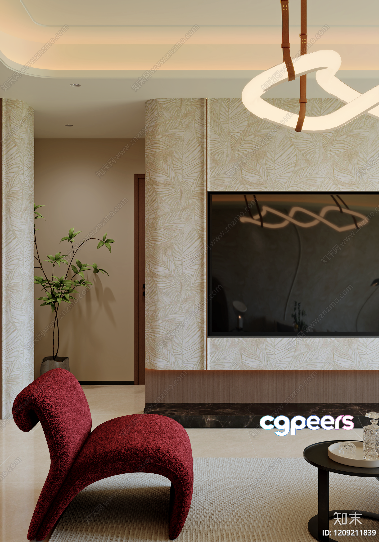 Modern Living Room 3D Model - 3570 - VRAY Render Modern Living Room 3D Model - 3570 - VRAY Render