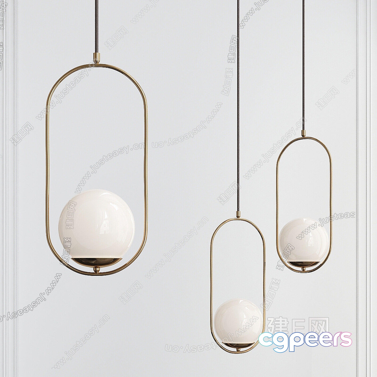Gold Light Fixture 3D Model - 22124 - VRAY Render