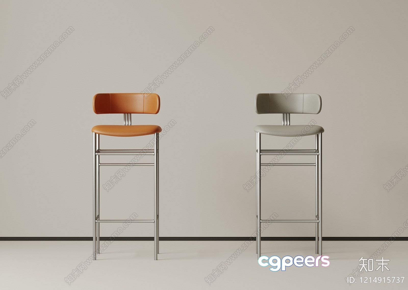 Modern Bar Stools 3D Model - 11935 - VRAY Render