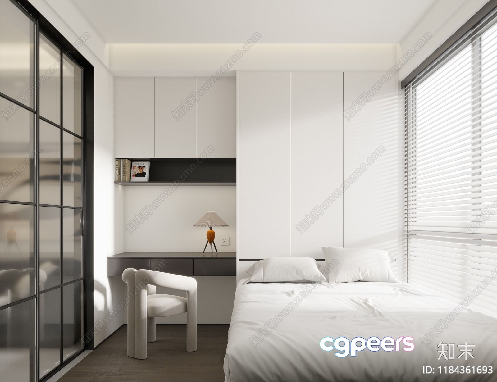 White Bedroom 3D Model - 12320 - CORONA Render
