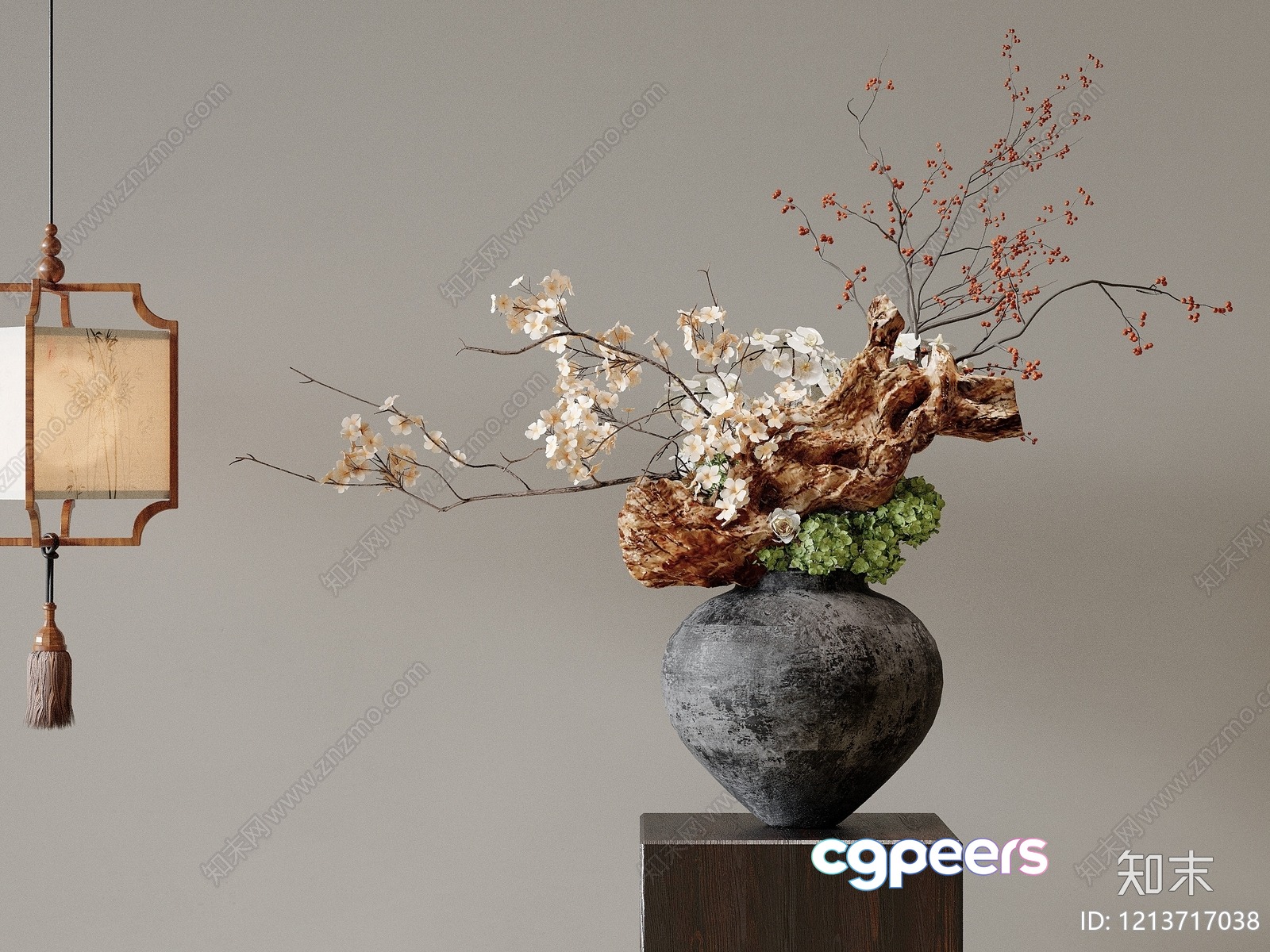 A Vase With A Unique Design 3D Model - 6329 - VRAY Render