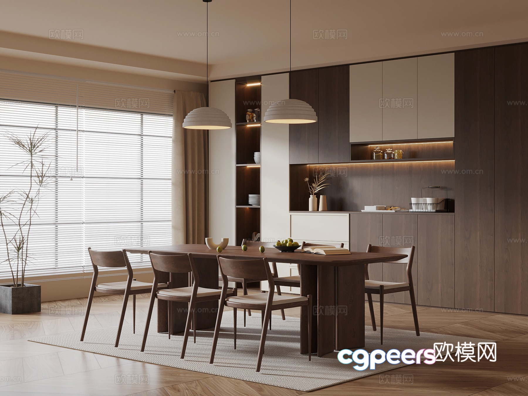 Modern Dining Room 3D Model - 12380 - VRAY Render Modern Dining Room 3D Model - 12380 - VRAY Render