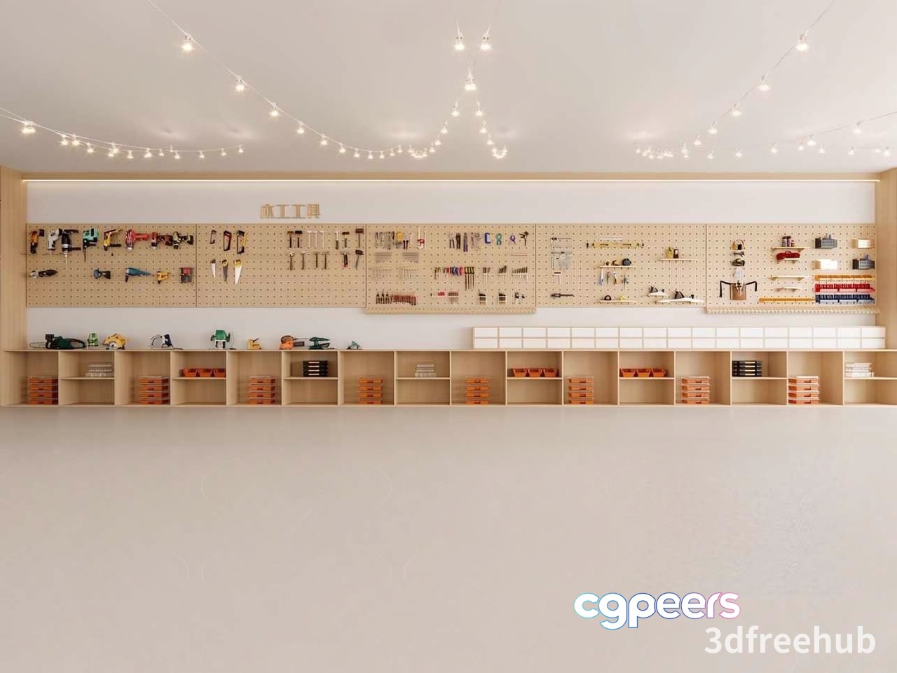 Wooden Shelving Unit 3D Model - 18856 - VRAY Render