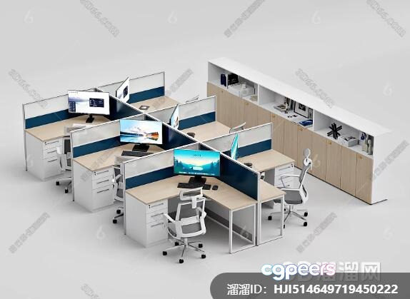 Modern Office Cubicles 3D Model - 5600 - VRAY Render Modern Office Cubicles 3D Model - 5600 - VRAY Render