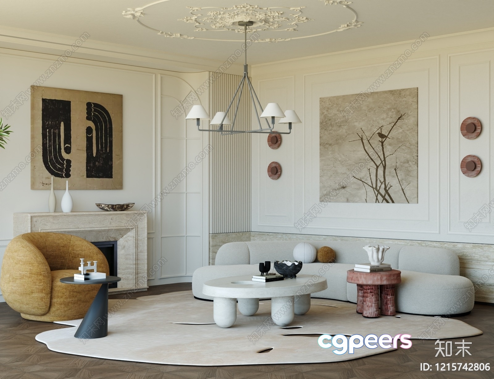Modern Living Room 3D Model - 11710 - VRAY Render