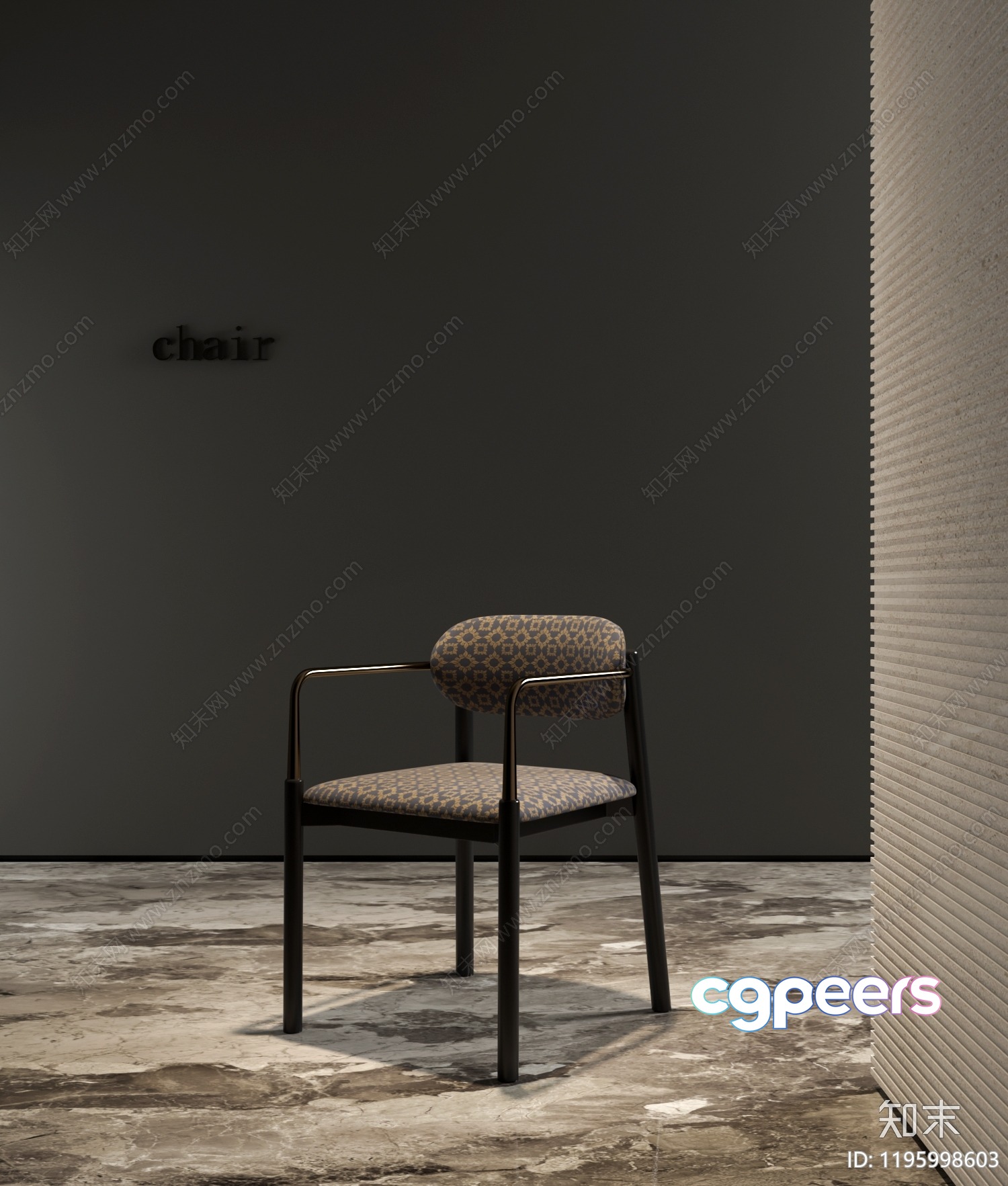 A Modern Chair With A Unique Design 3D Model - 15370 - VRAY Render
