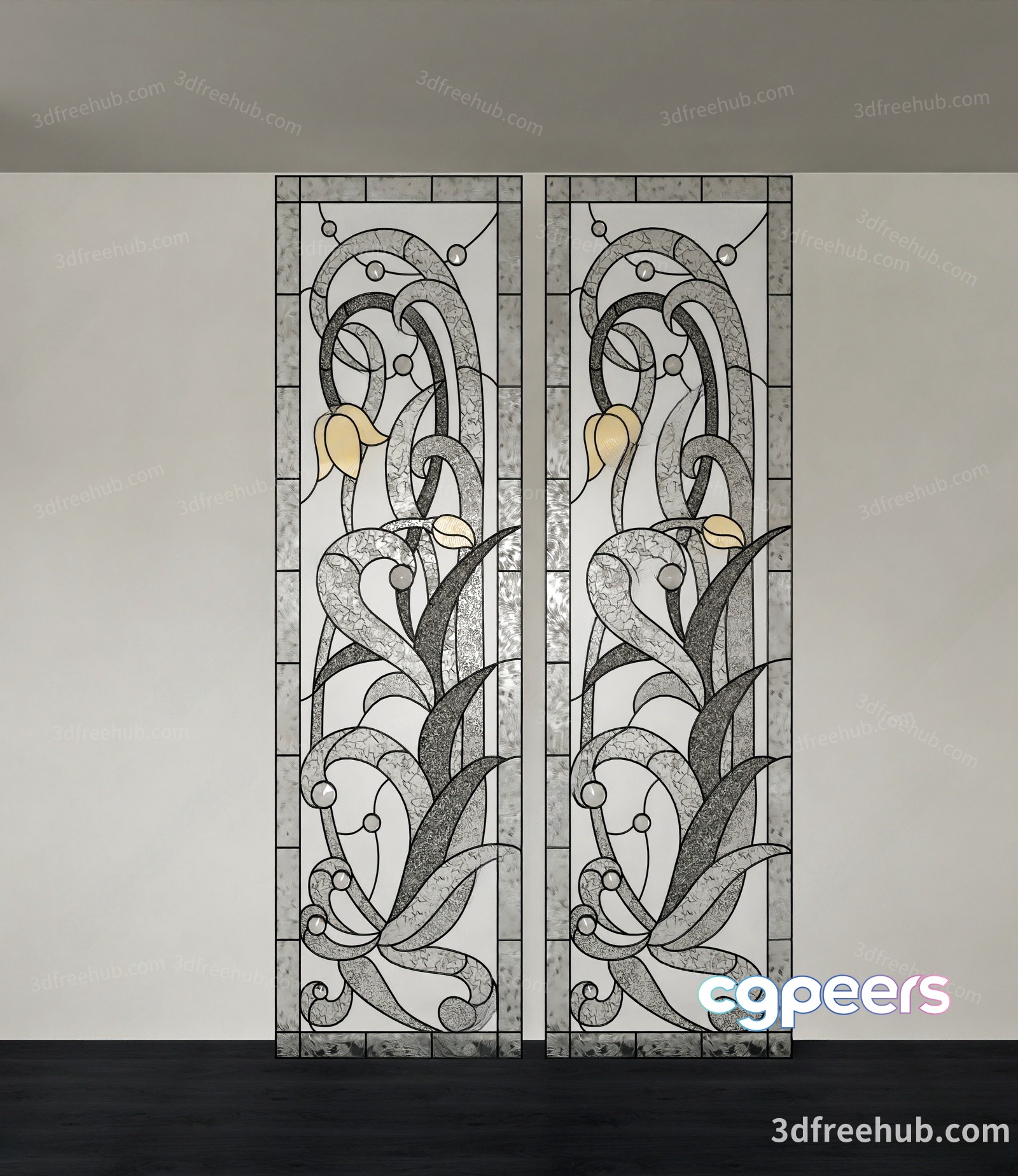 Artistic Stained Glass Panels 3D Model - 20941 - VRAY Render Artistic Stained Glass Panels 3D Model - 20941 - VRAY Render