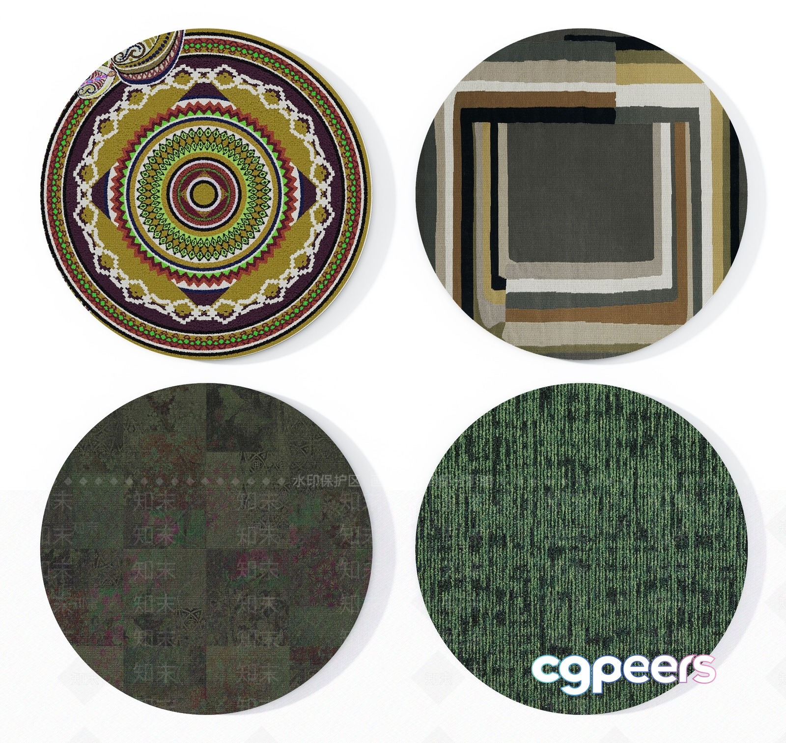 Four Circular Designs 3D Model - 8353 - VRAY Render