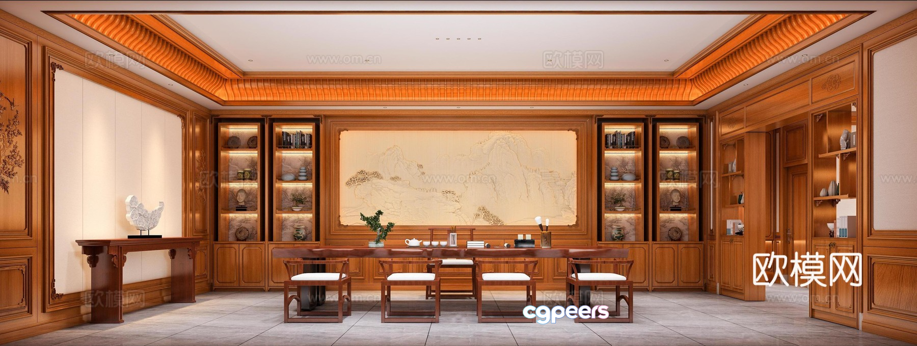 Traditional Dining Room 3D Model - 16930 - VRAY Render