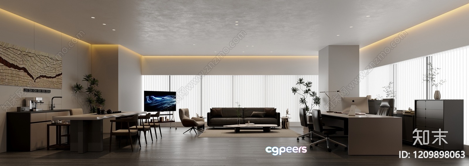 Modern Living Room 3D Model - 18673 - VRAY Render