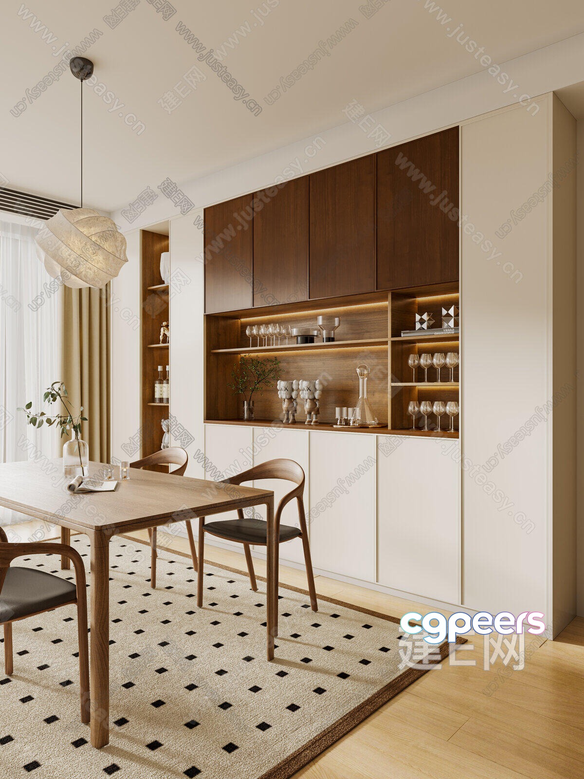 A Modern Dining Room 3D Model - 8709 - CORONA Render