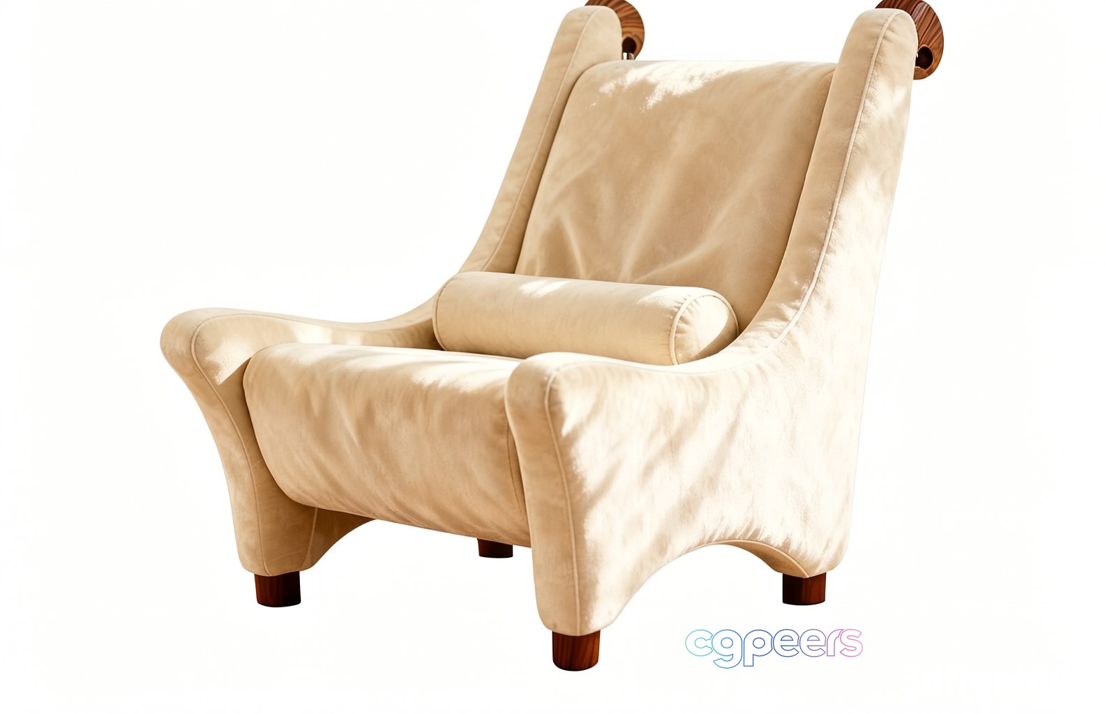 Beige Velvet Chair 3D Model - 22640 - VRAY Render Beige Velvet Chair 3D Model - 22640 - VRAY Render