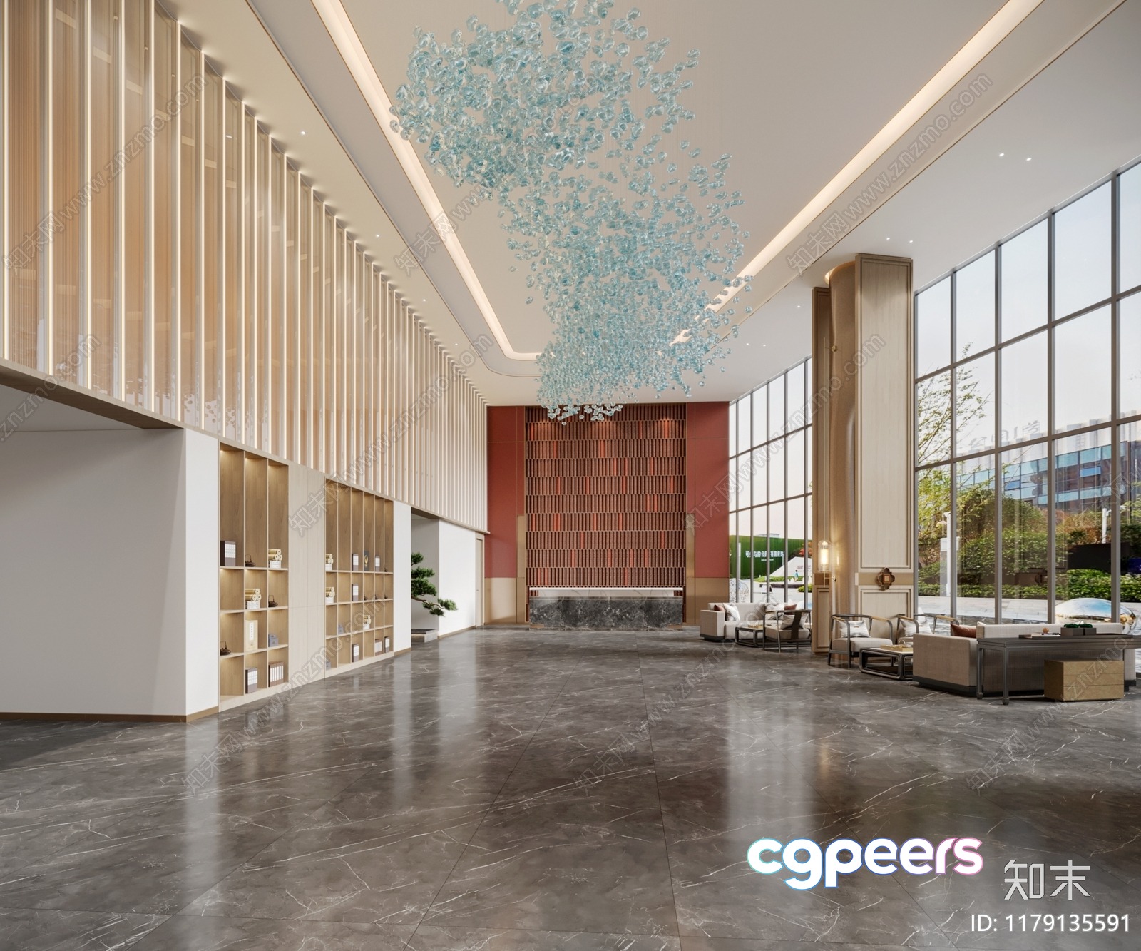 Modern Luxury Lobby 3D Model - 5551 - CORONA Render