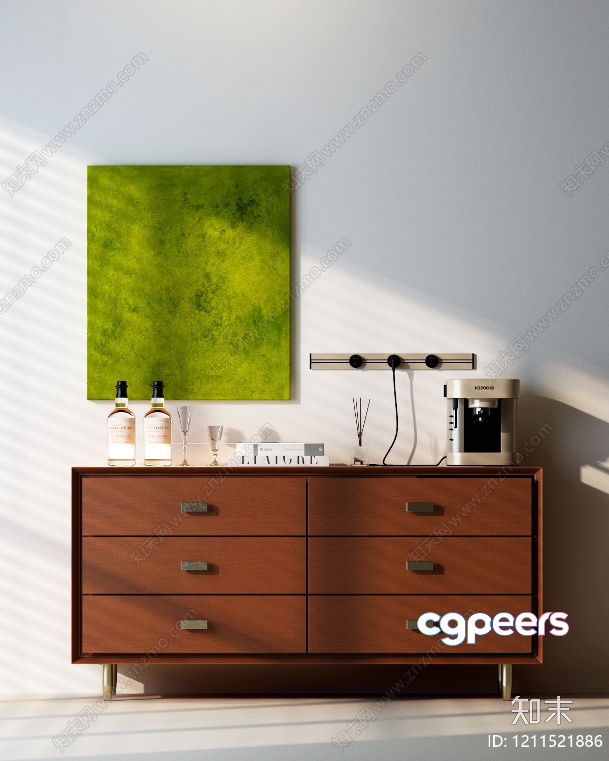Mid-Century Dresser 3D Model - 11919 - VRAY Render