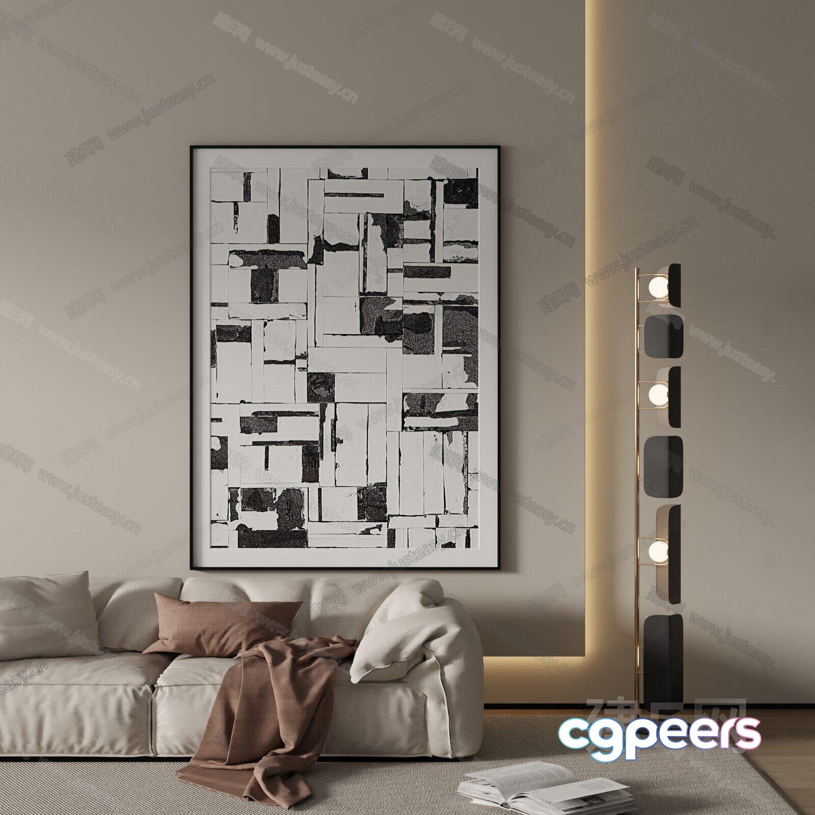 Modern Living Room 3D Model - 18675 - VRAY Render