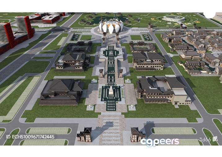 A 3D Rendering Of A Cityscape 3D Model - 1758 - VRAY Render A 3D Rendering Of A Cityscape 3D Model - 1758 - VRAY Render