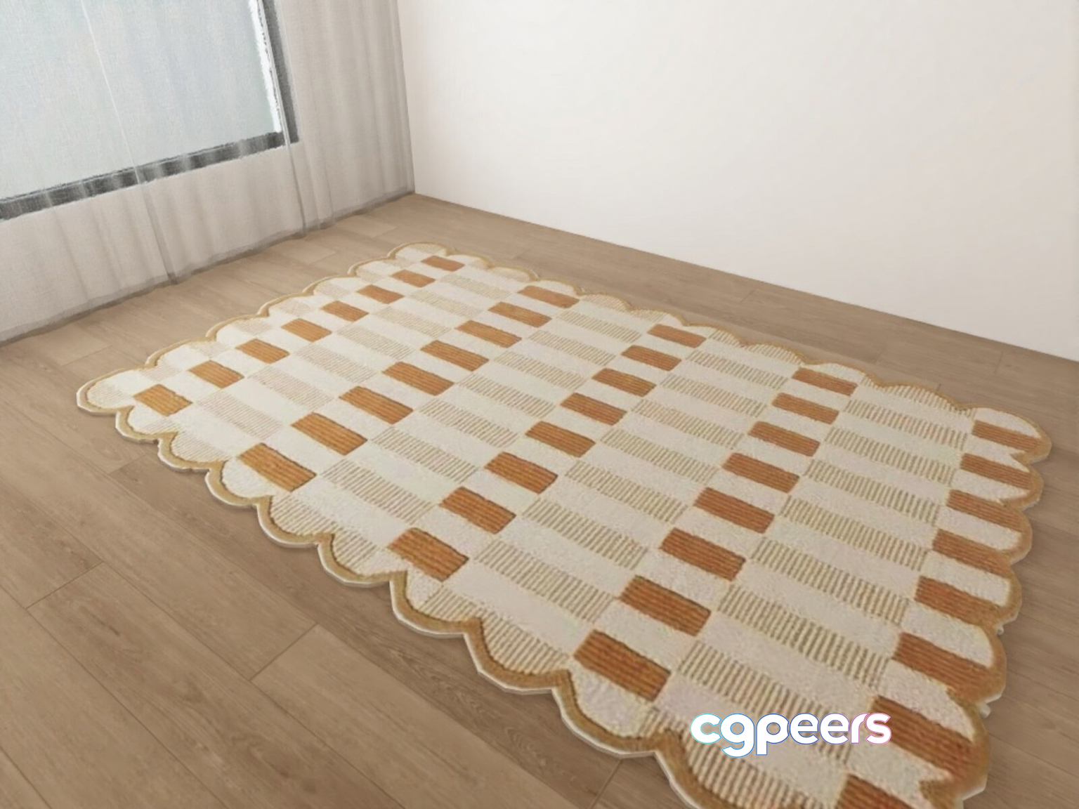 Modern Rug With Scalloped Edges 3D Model - 5387 - VRAY Render Modern Rug With Scalloped Edges 3D Model - 5387 - VRAY Render